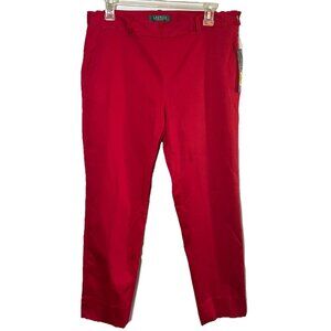 NWT Vintage Lauren Ralph Lauren Red Pull In Pants Side Zip Sz 10P